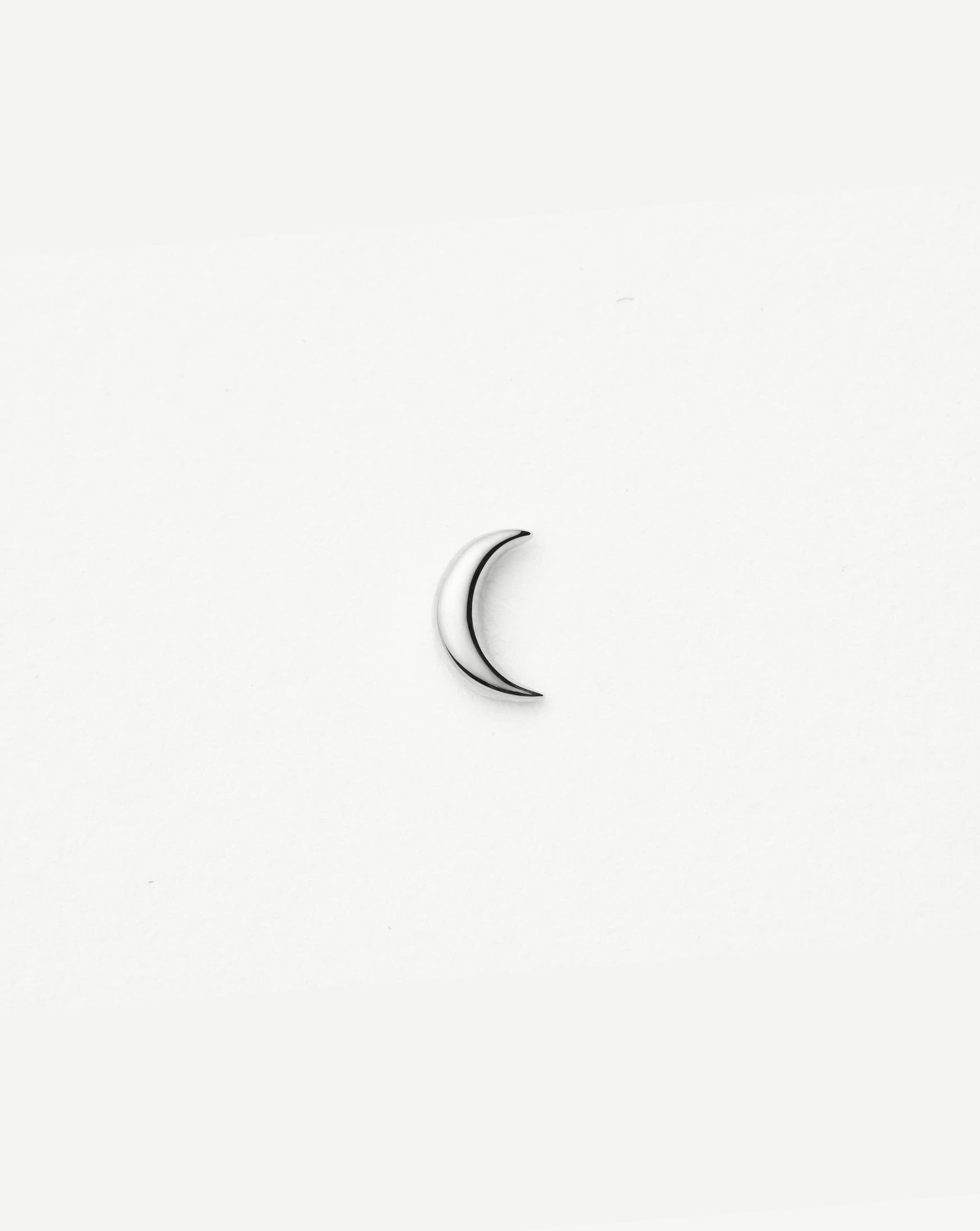Fine Moon Piercing Stud Earring | 14ct White Gold Earrings Missoma 