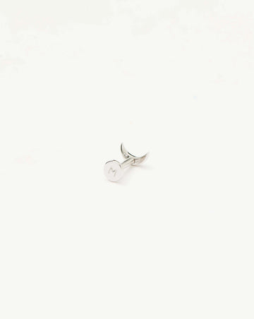 Fine Moon Piercing Stud Earring | 14ct White Gold Earrings Missoma 