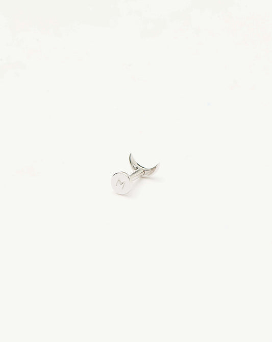 Fine Moon Piercing Stud Earring | 14ct White Gold Earrings Missoma 
