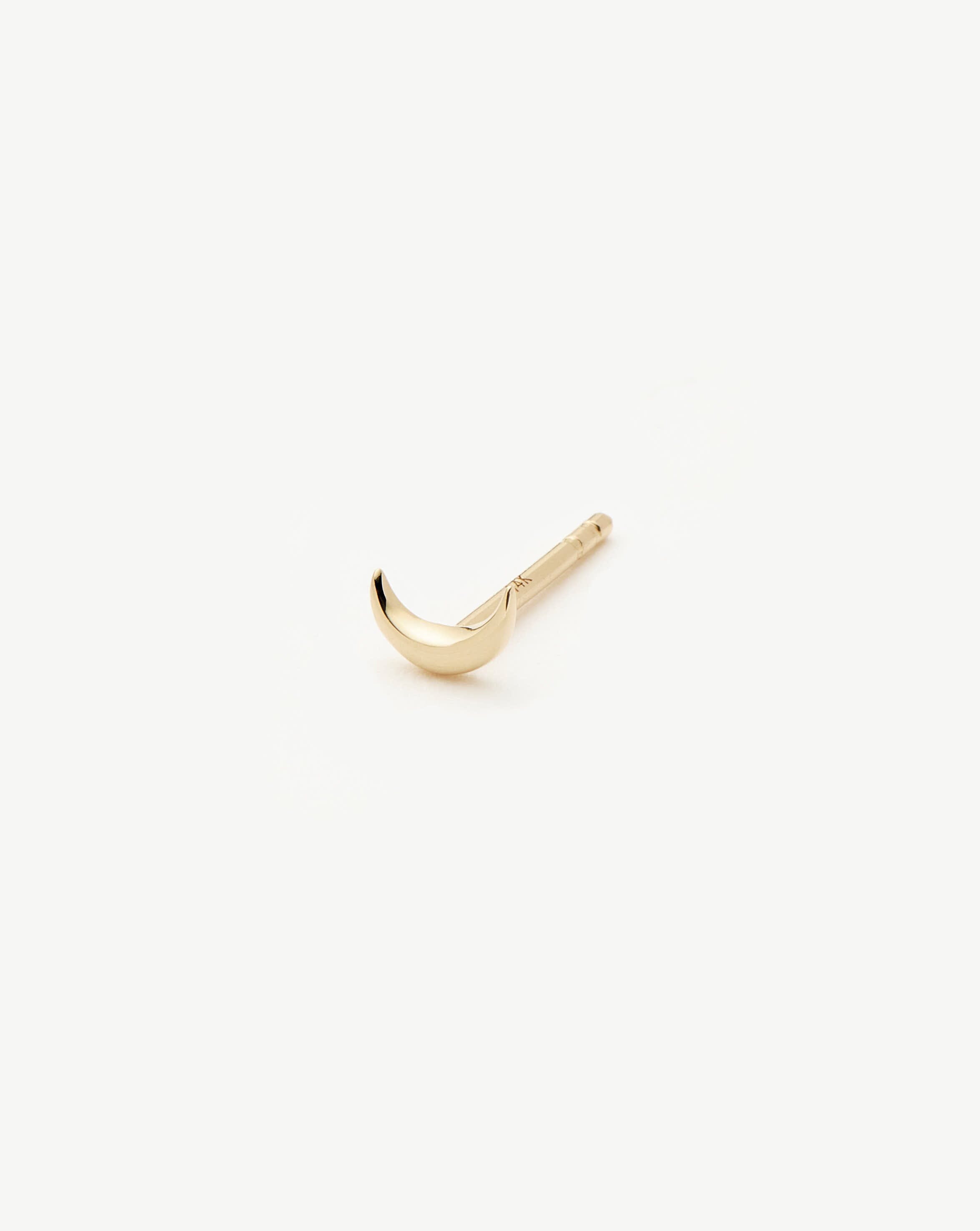 Fine Moon Single Stud Earring | 14ct Solid Gold Earrings Missoma 