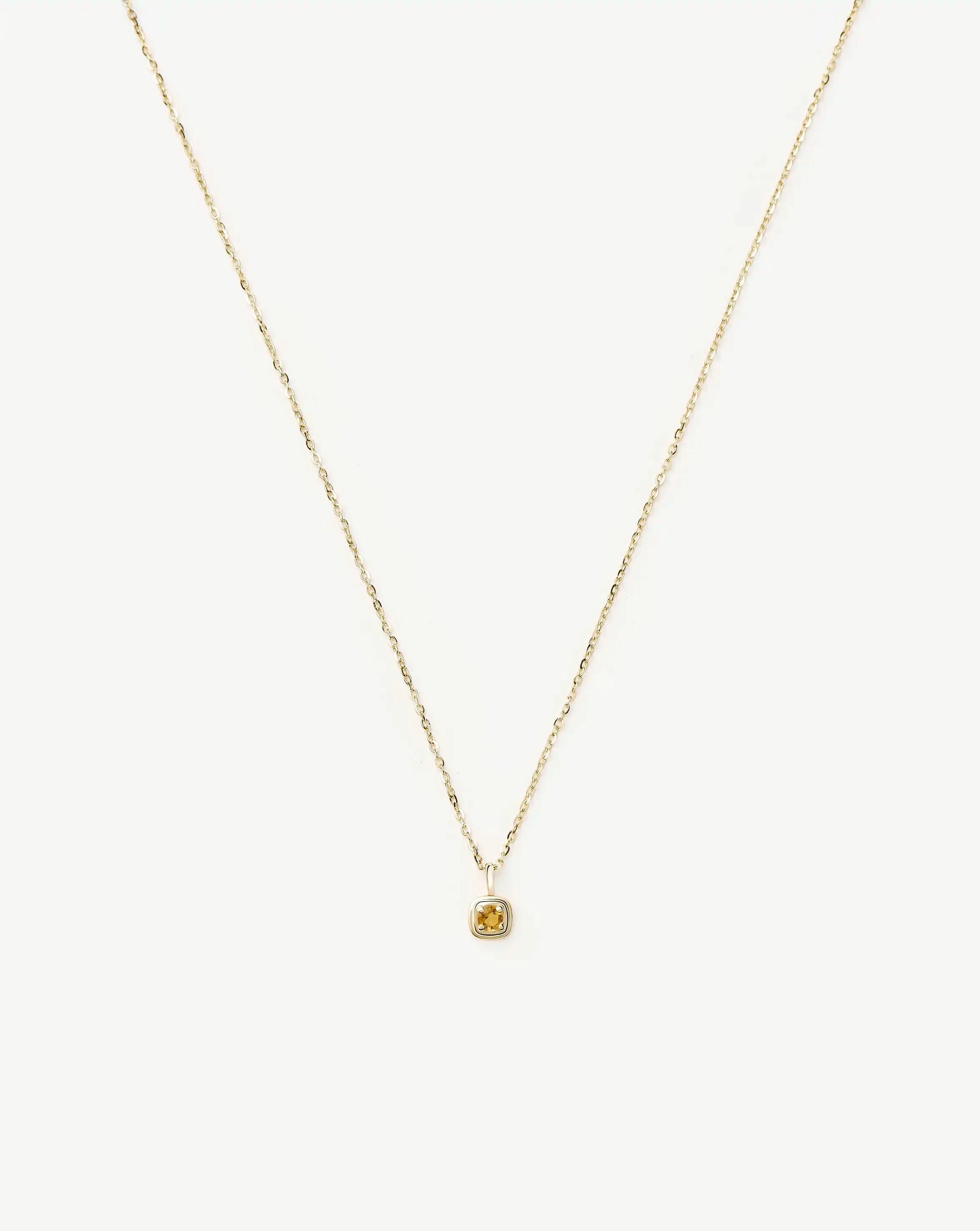 Fine November Birthstone Pendant Necklace | 14ct Solid Gold/Citrine Necklace Missoma 