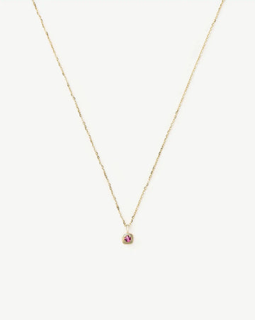 Fine October Birthstone Pendant Necklace | 14ct Solid Gold/Pink Tourmaline Necklace Missoma 