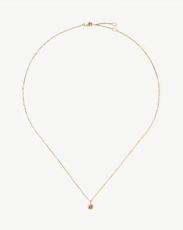Fine October Birthstone Pendant Necklace | 14ct Solid Gold/Pink Tourmaline Necklace Missoma 