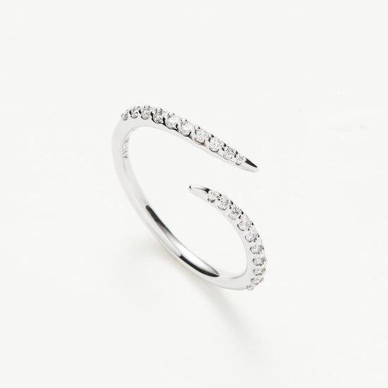 Fine Open Claw Ring | 14ct White Gold/Diamond Rings Missoma 