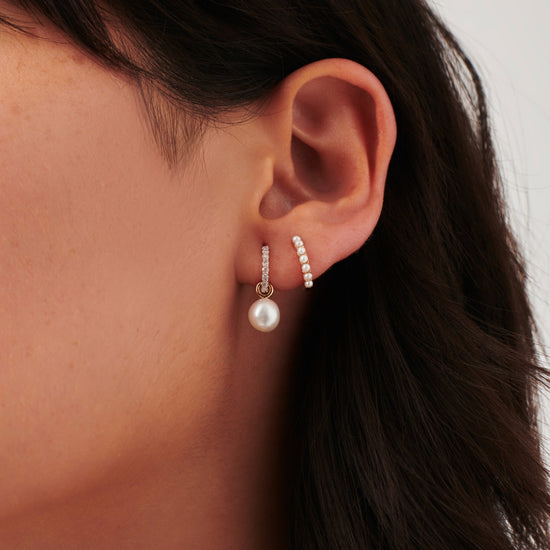 Fine Pearl Huggies Earrings Missoma 