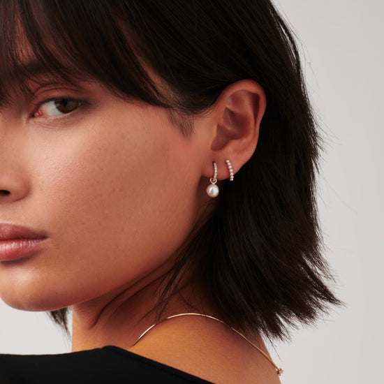 Fine Pearl Huggies Earrings Missoma 