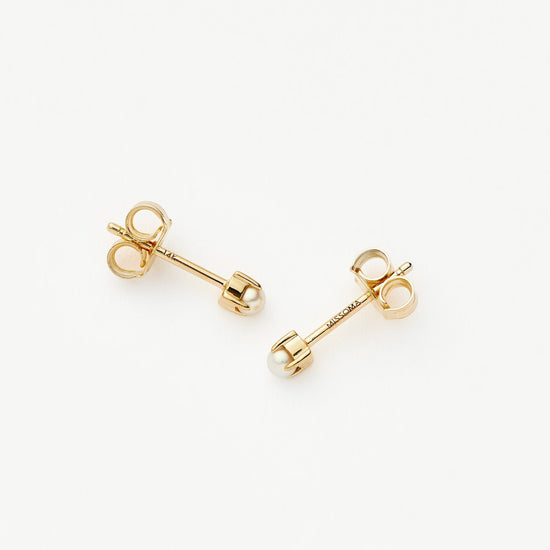 Fine Pearl Stud Earrings | 14ct Solid Gold/Pearl Earrings Missoma 