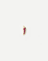 Fine Ruby Chilli Single Stud Earring | 14ct Solid Gold/Ruby Earrings Missoma 