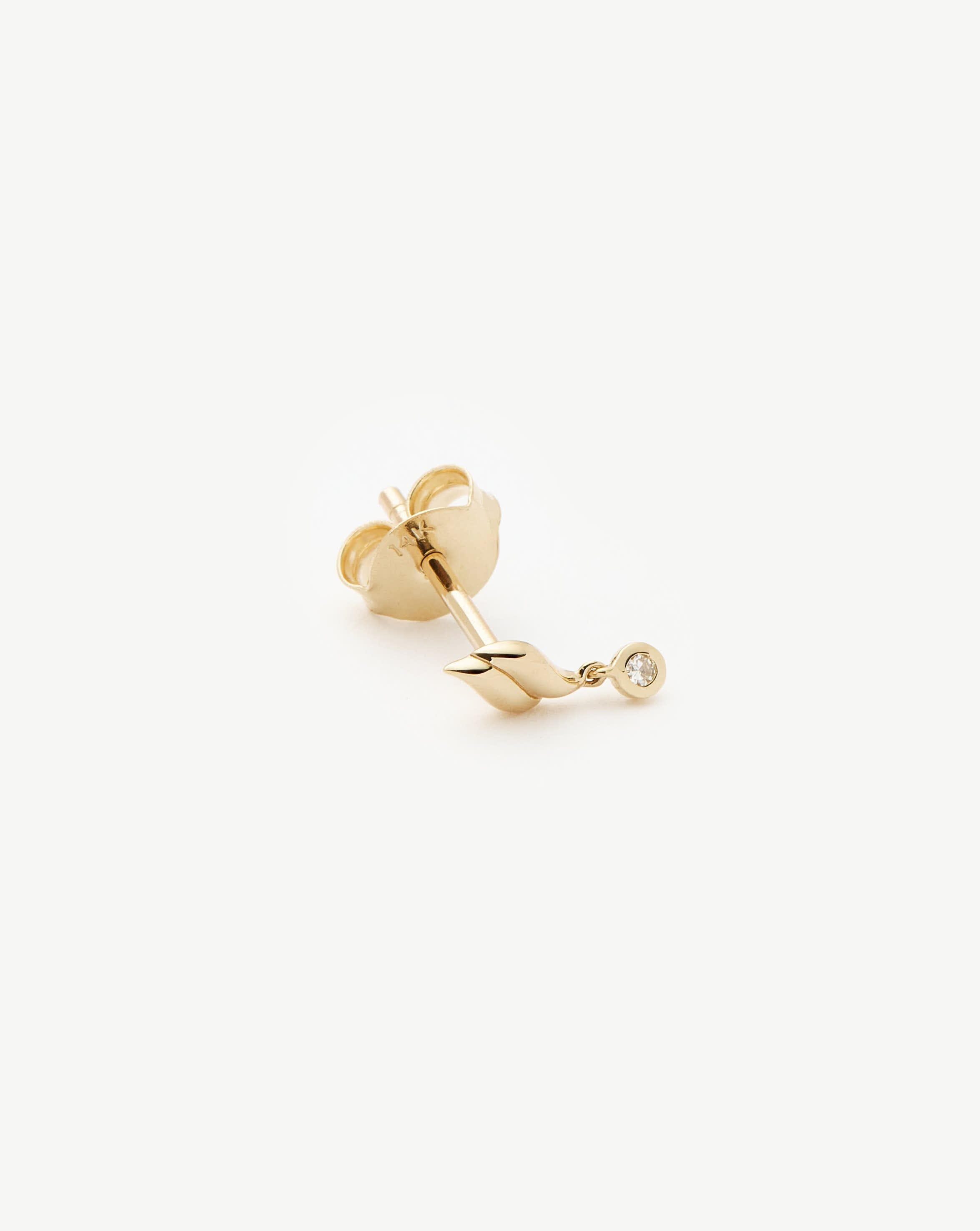 Fine Savi Single Stud Earring | 14ct Solid Gold/Diamond Earrings Missoma 