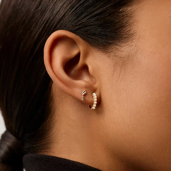 Fine Savi Single Stud Earring | 14ct Solid Gold/Diamond Earrings Missoma 