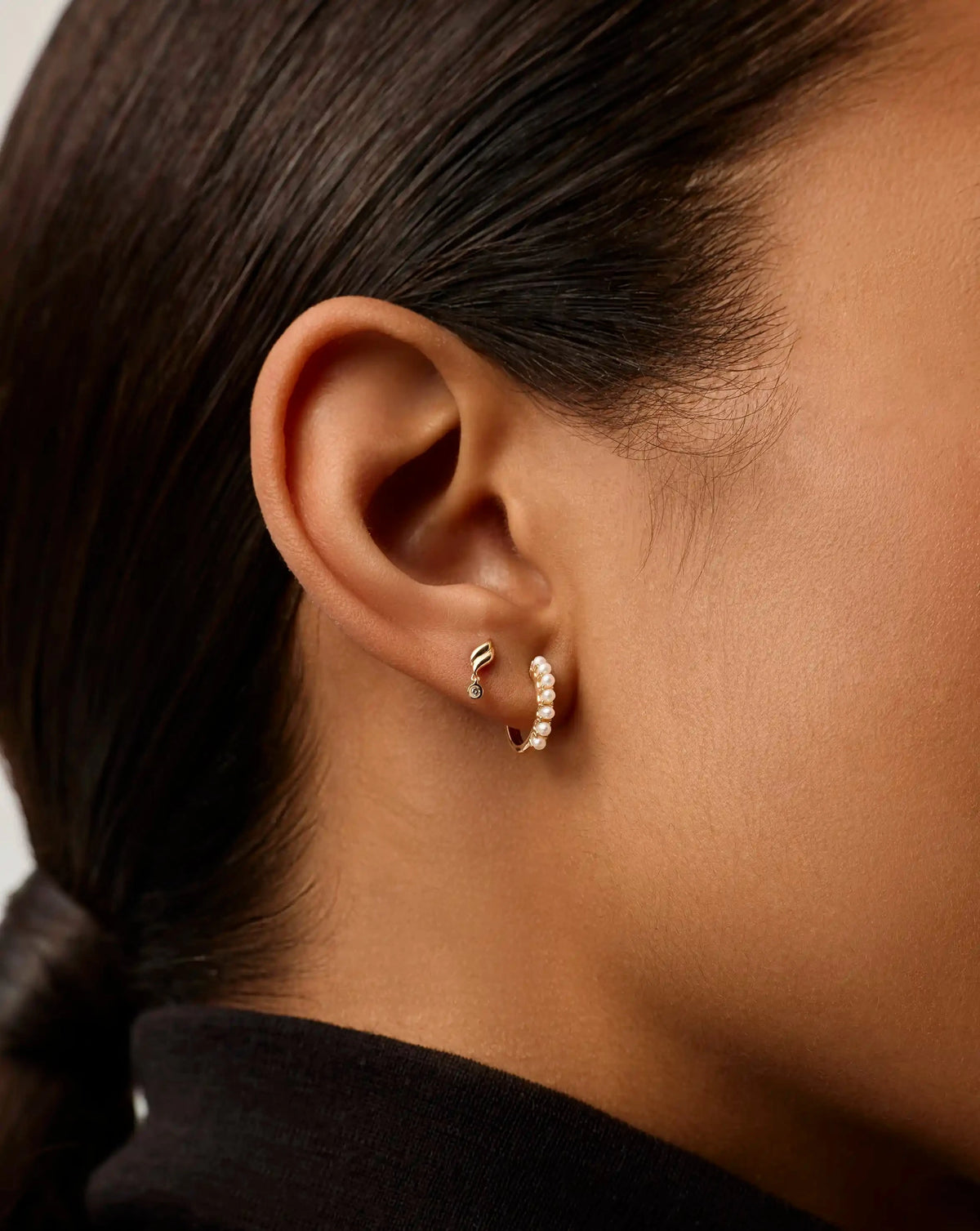 Fine Savi Single Stud Earring | 14ct Solid Gold/Diamond Earrings Missoma 