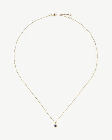Fine September Birthstone Pendant Necklace | 14ct Solid Gold/Blue Sapphire Necklace Missoma 