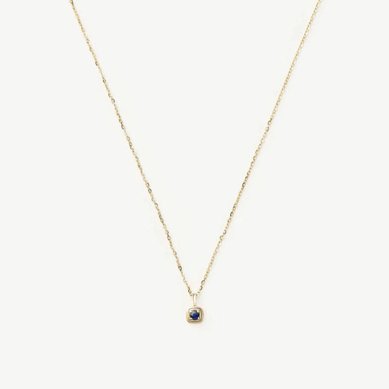 Fine September Birthstone Pendant Necklace | 14ct Solid Gold/Blue Sapphire Necklace Missoma 