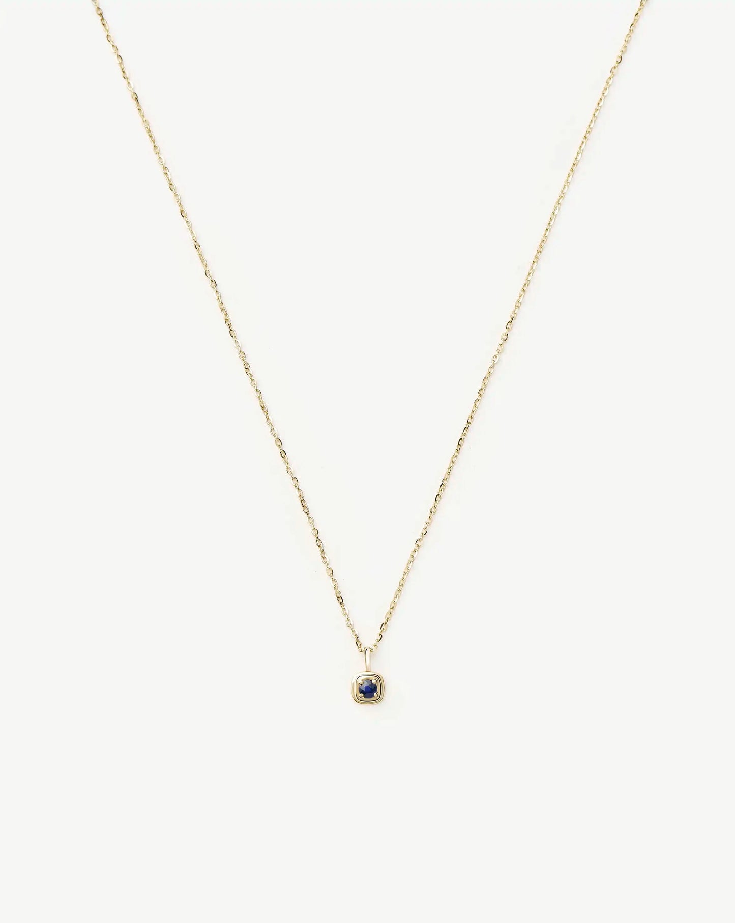 Fine September Birthstone Pendant Necklace | 14ct Solid Gold/Blue Sapphire Necklace Missoma 