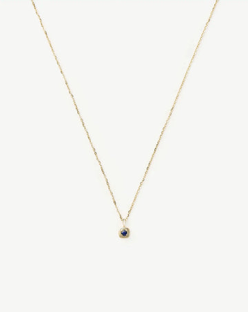 Fine September Birthstone Pendant Necklace | 14ct Solid Gold/Blue Sapphire Necklace Missoma 