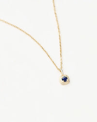 Fine September Birthstone Pendant Necklace | 14ct Solid Gold/Blue Sapphire Necklace Missoma 