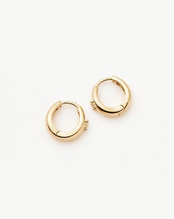 Fine Single Diamond Dome Huggies | 14ct Solid Gold/Diamond Earrings Missoma 