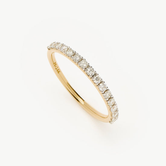 Fine Slim Half Eternity Ring | 14ct Solid Gold/Diamond Rings Missoma 