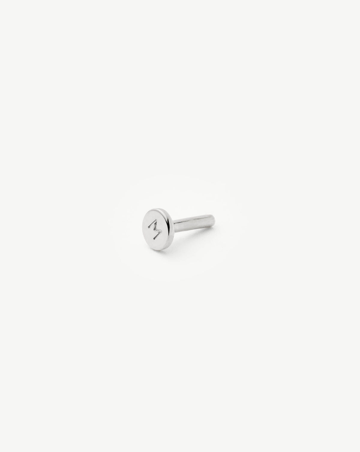 Fine Square Solitaire Piercing Stud Earring | 14ct White Gold/Diamond Earrings Missoma 