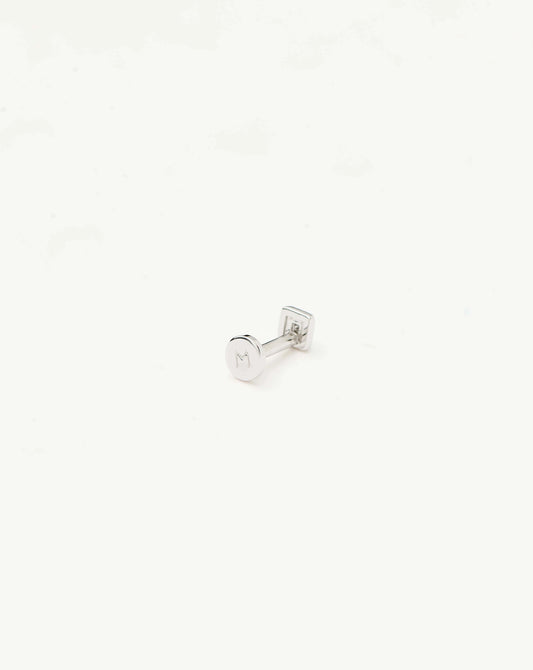 Fine Square Solitaire Piercing Stud Earring | 14ct White Gold/Diamond Earrings Missoma 
