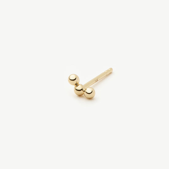 Fine Trio Single Stud Earring | 14ct Solid Gold Earrings Missoma 