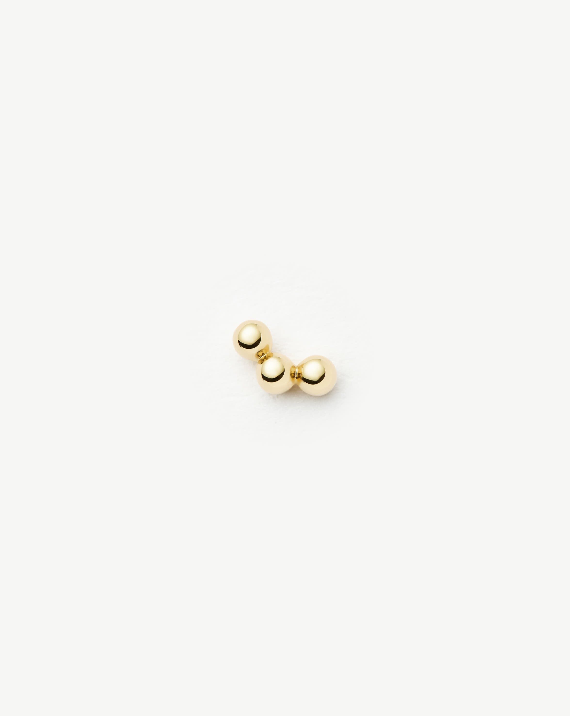 Fine Trio Single Stud Earring | 14ct Solid Gold Earrings Missoma 