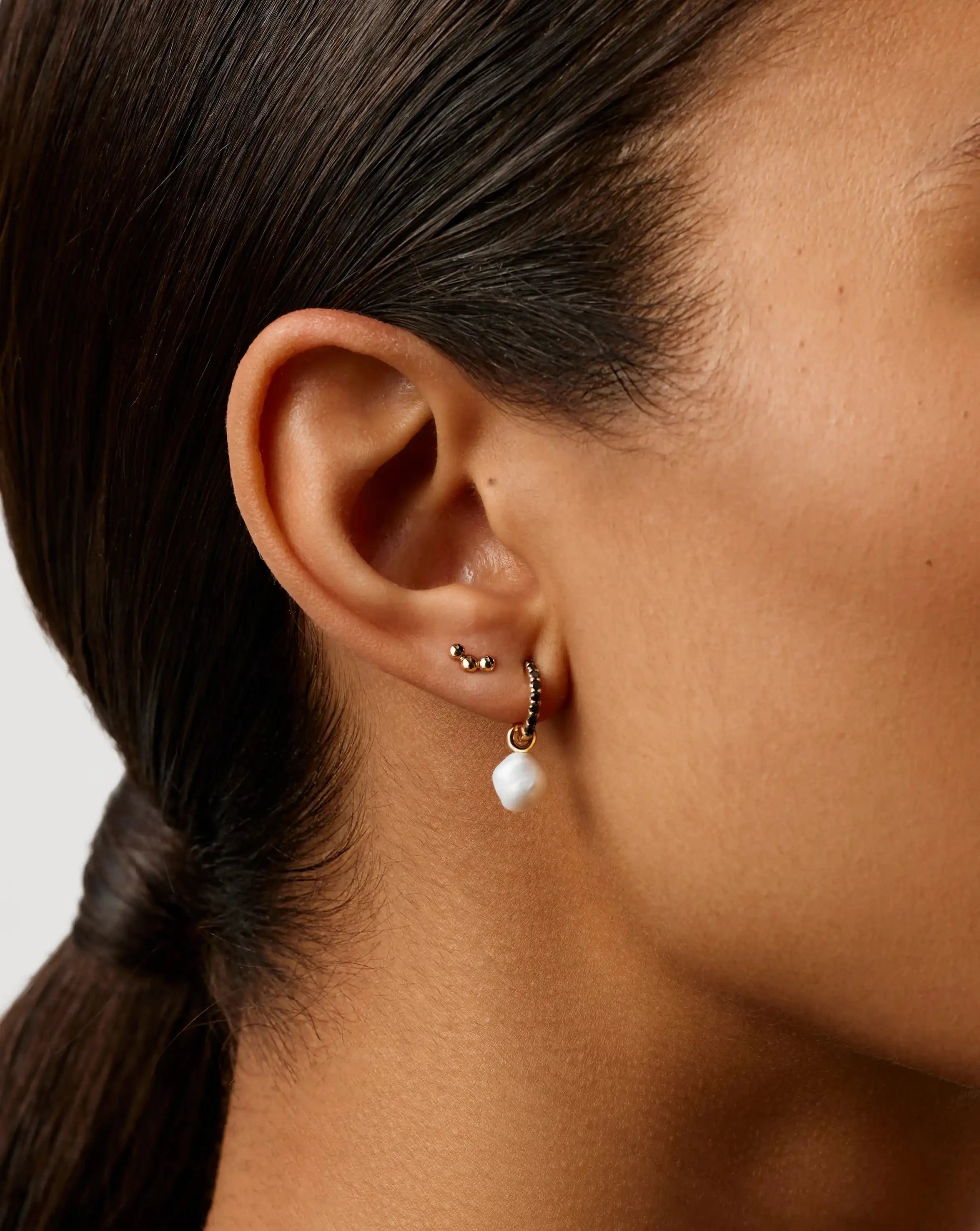 Fine Trio Single Stud Earring | 14ct Solid Gold Earrings Missoma 