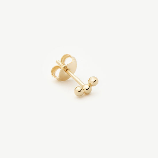 Fine Trio Single Stud Earring | 14ct Solid Gold Earrings Missoma 