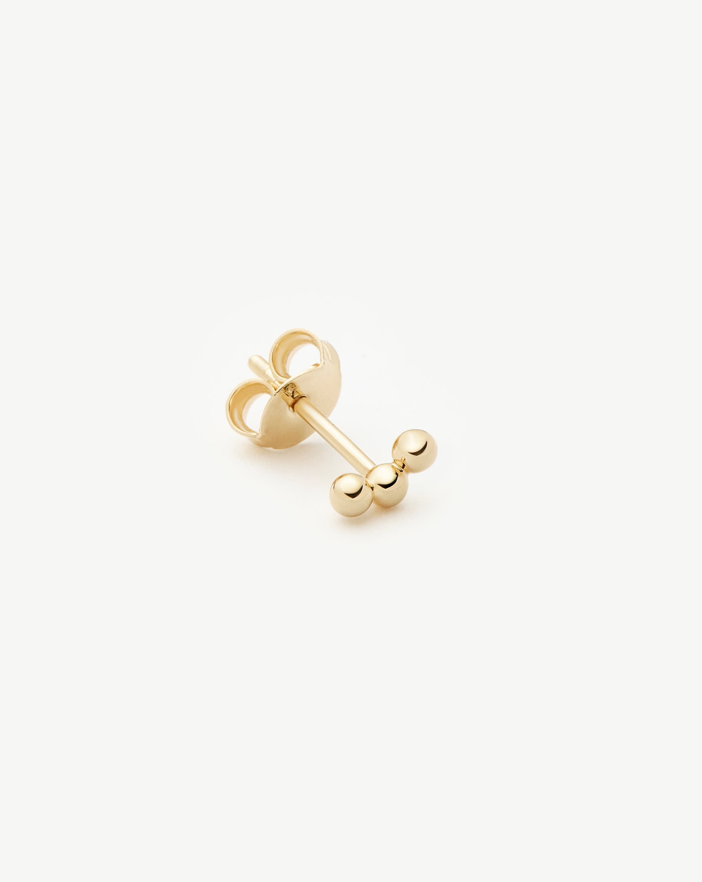 Fine Trio Single Stud Earring | 14ct Solid Gold Earrings Missoma 