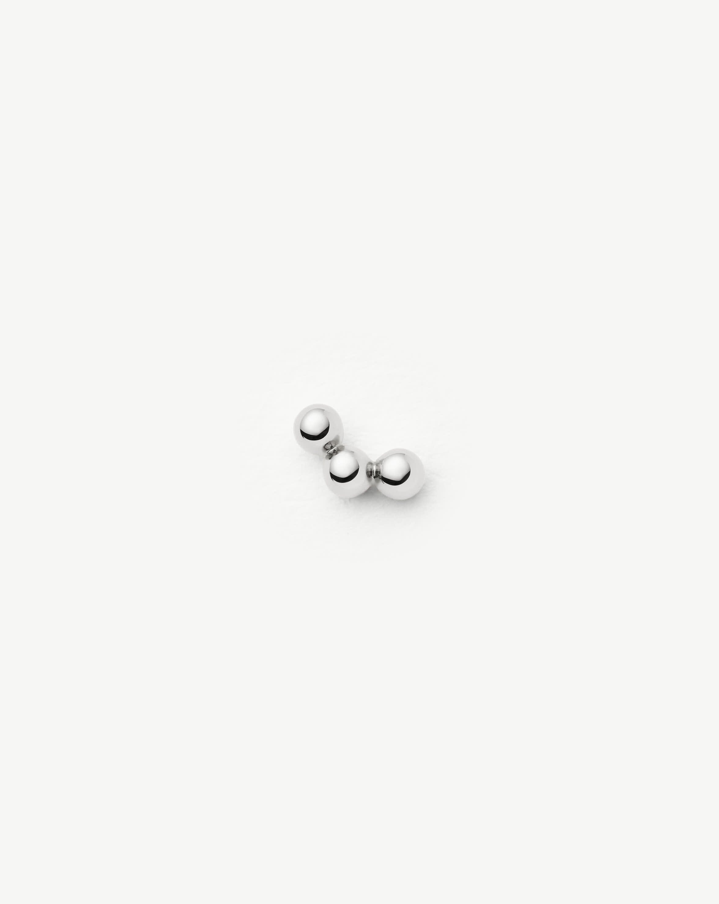 Fine Trio Single Stud Earring | 14ct Solid White Gold Earrings Missoma 