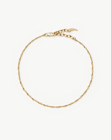 Fine Twisted Chain Bracelet | 14ct Solid Gold Bracelets Missoma 