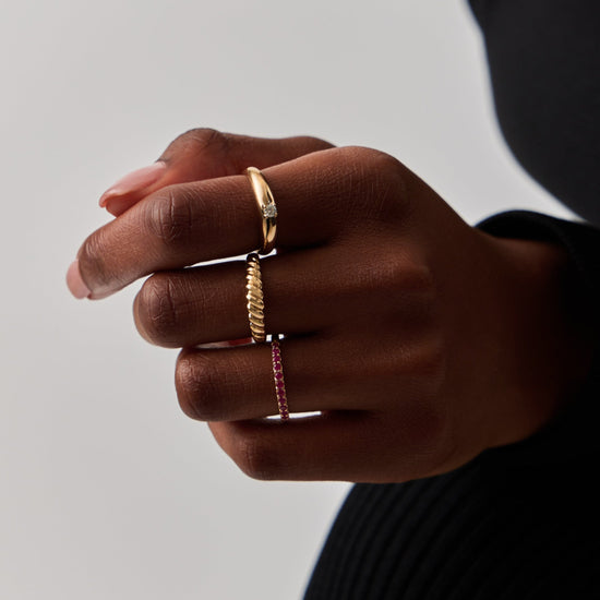 Fine Twisted Classic Ring | 14ct Solid Gold Rings Missoma 