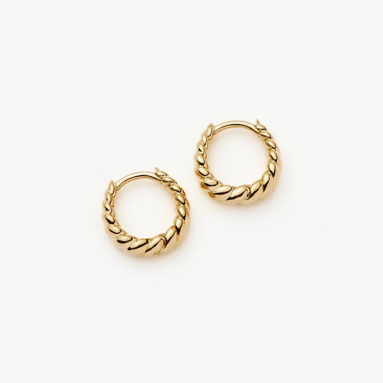 Fine Twisted Huggies | 14ct Solid Gold Earrings Missoma 