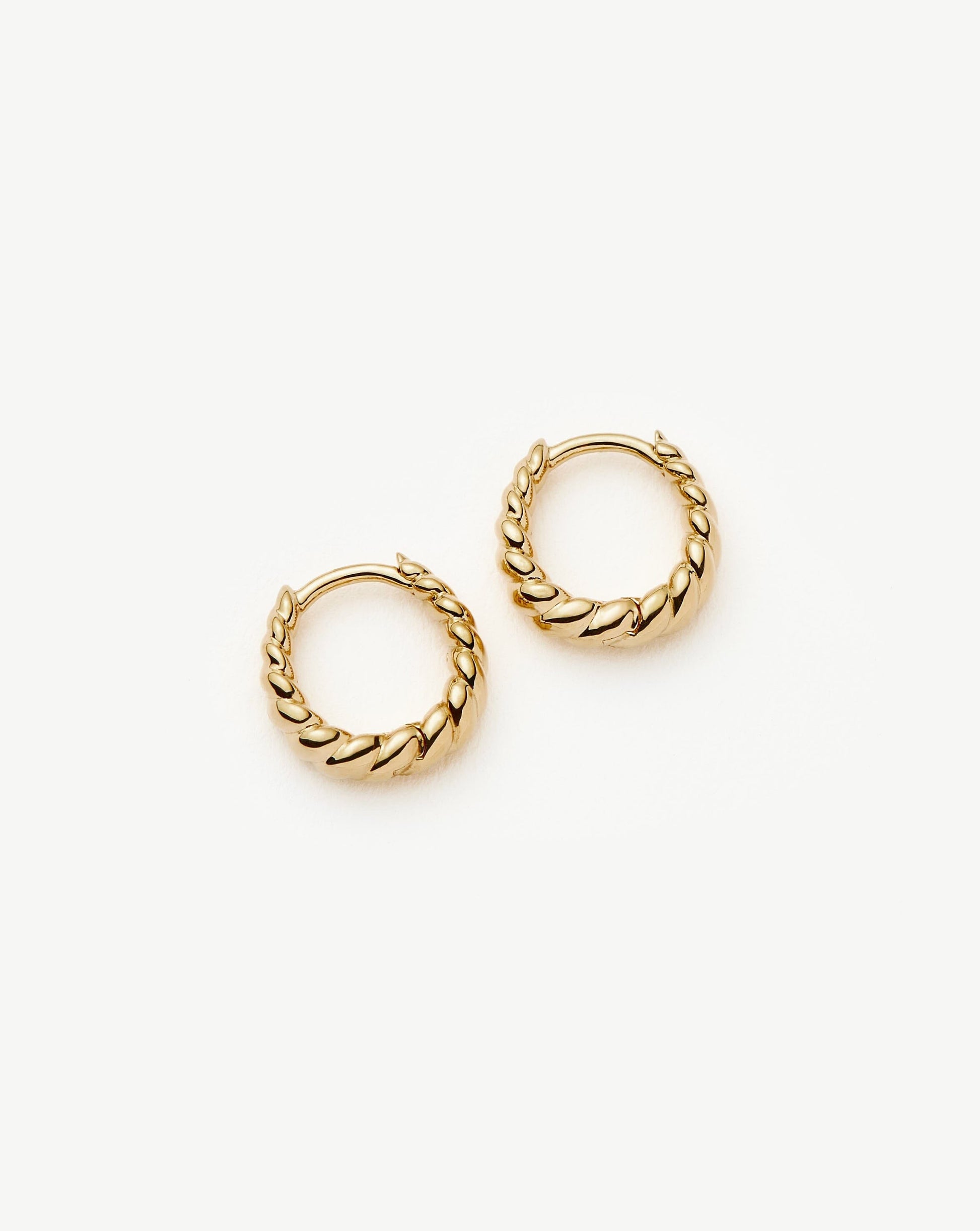Fine Twisted Huggies | 14ct Solid Gold Earrings Missoma 