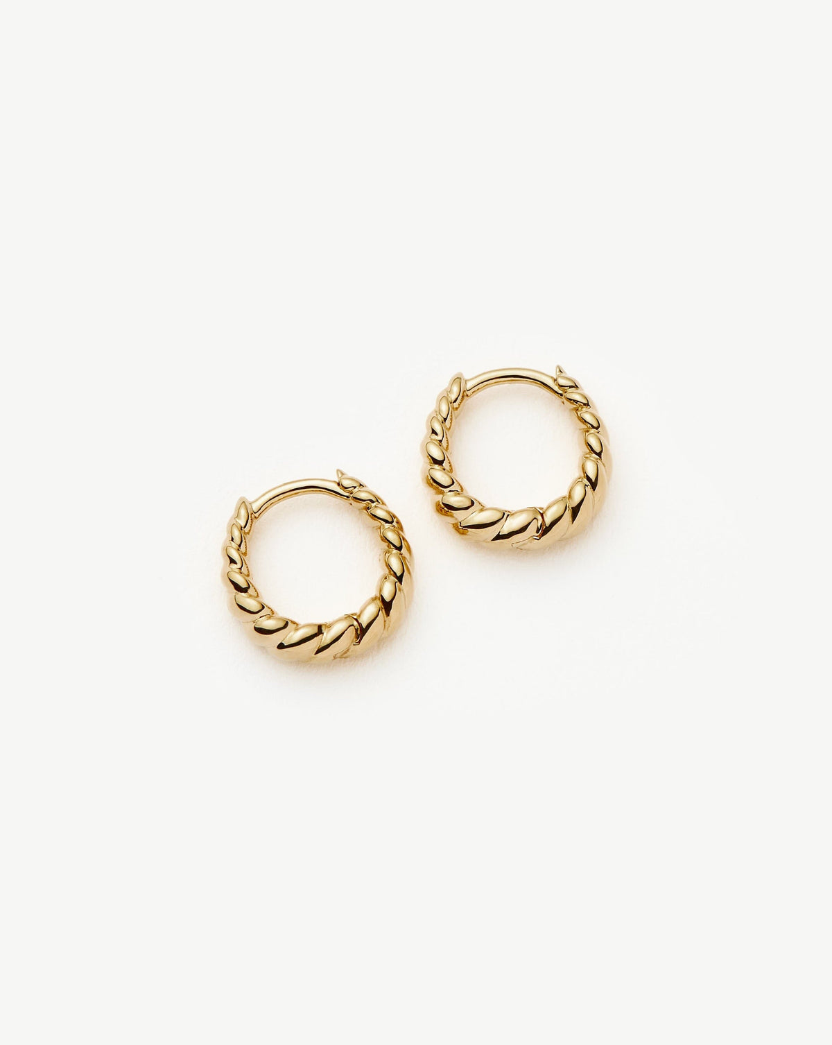 Fine Twisted Huggies | 14ct Solid Gold Earrings Missoma 