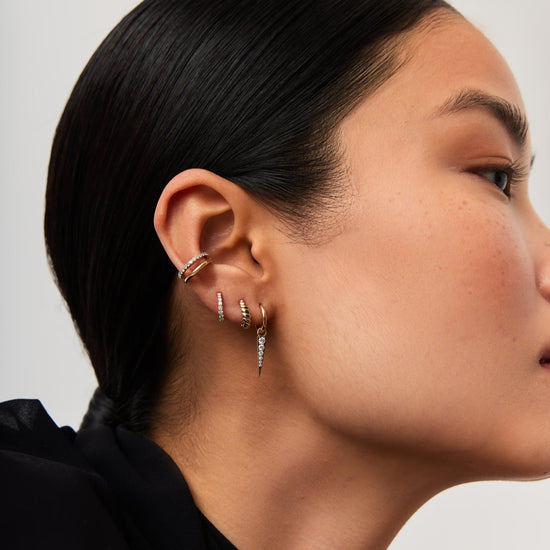 Fine Twisted Huggies | 14ct Solid Gold Earrings Missoma 