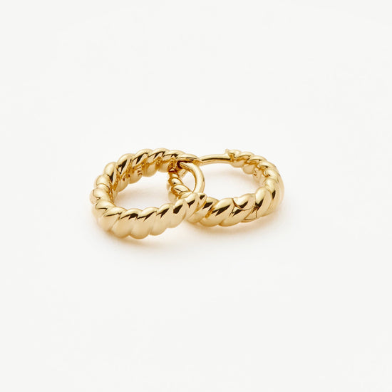 Fine Twisted Huggies | 14ct Solid Gold Earrings Missoma 