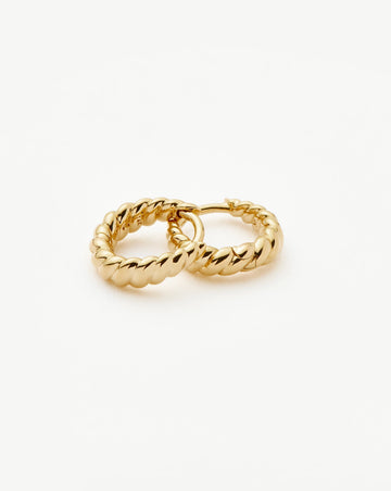 Fine Twisted Huggies | 14ct Solid Gold Earrings Missoma 