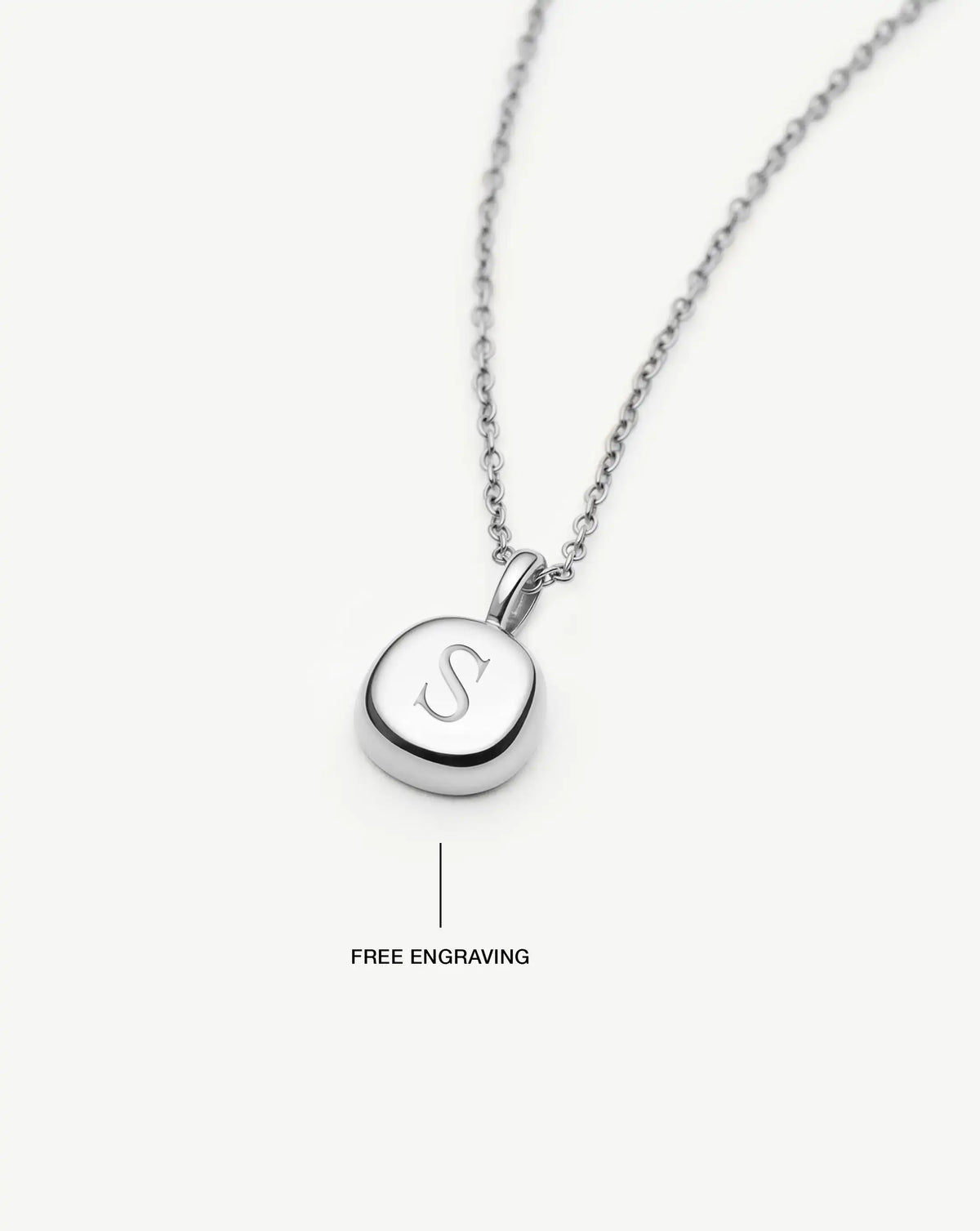 Molten Soft Square Pavé Pendant Necklace 

 | Silver Plated/Cubic Zirconia