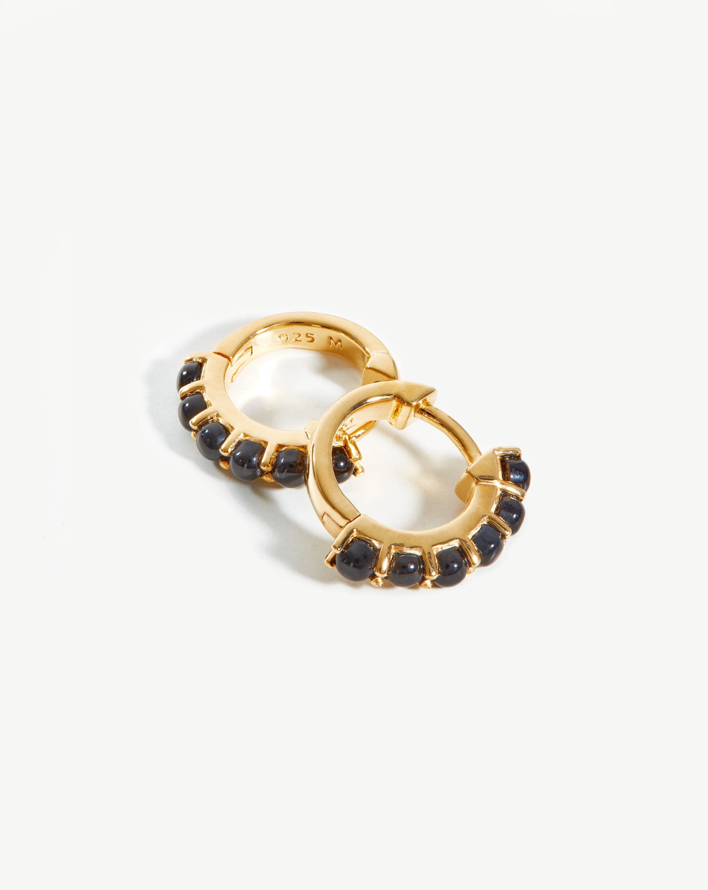 Gemstone Huggies 18ct Gold Plated Vermeil Black Onyx Missoma