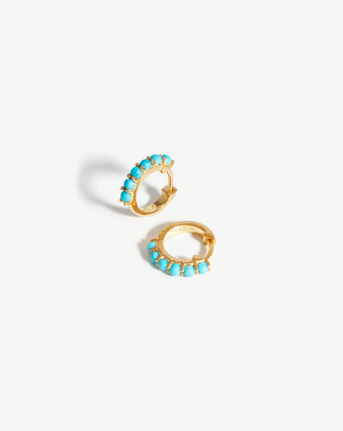 Gemstone Huggies 18ct Vermeil Turquoise