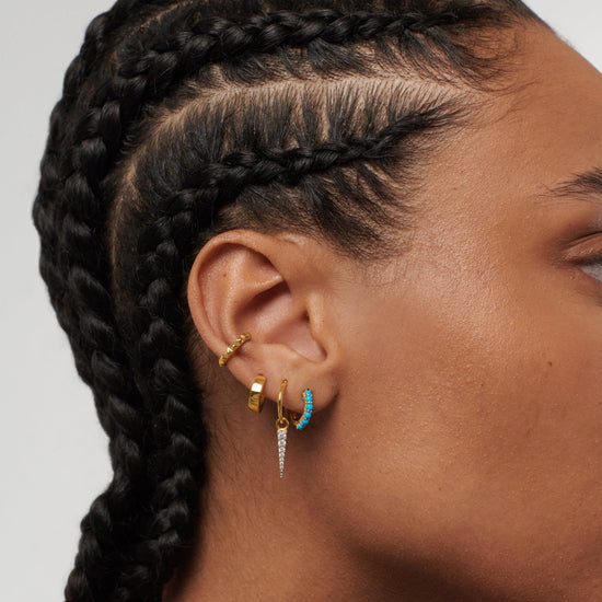 Gemstone Huggies | 18ct Gold Plated Vermeil/Turquoise Earrings Missoma 