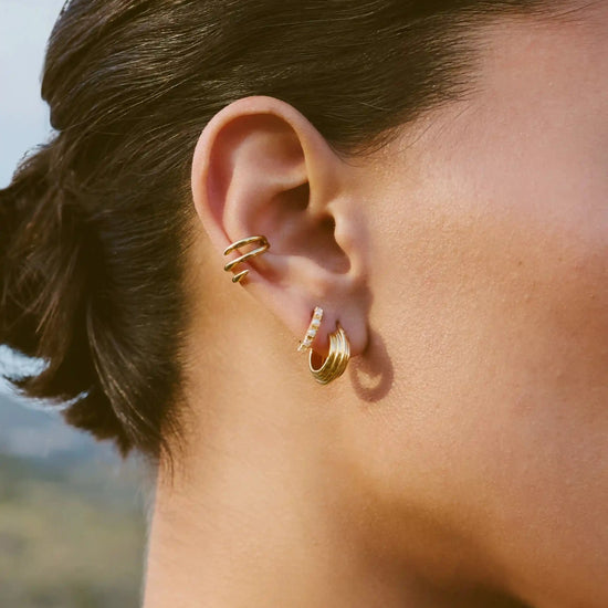 Gemstone Huggies | 18ct Gold Vermeil/Pearl Earrings Missoma 