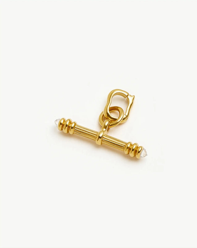 Harris Reed Crystal T-Bar Clip-On Charm | 18ct Gold Plated/Crystal Quartz