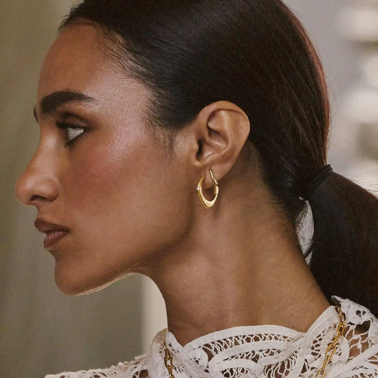 Harris Reed Fearless Medium Hoop Earrings | 18ct Gold Plated/Cubic Zirconia Earrings Missoma 