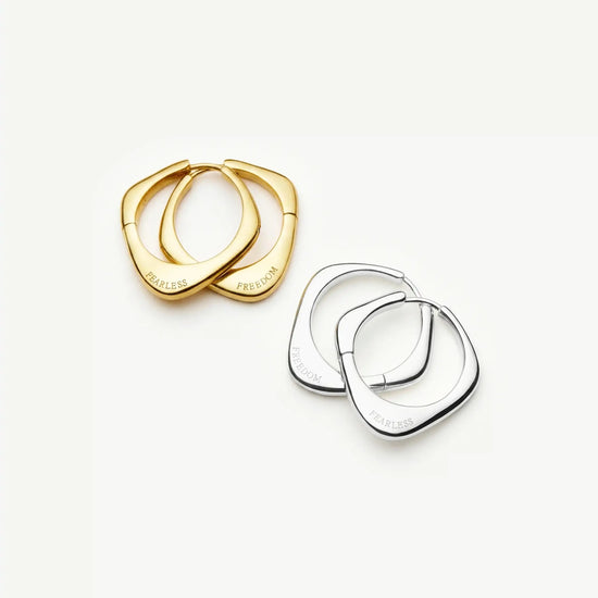 Harris Reed Fearless Medium Hoop Earrings | 18ct Gold Plated/Cubic Zirconia Earrings Missoma 