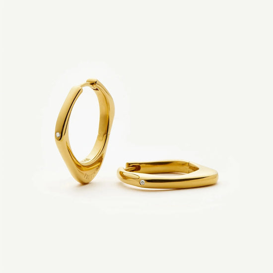 Harris Reed Fearless Medium Hoop Earrings | 18ct Gold Plated/Cubic Zirconia Earrings Missoma 