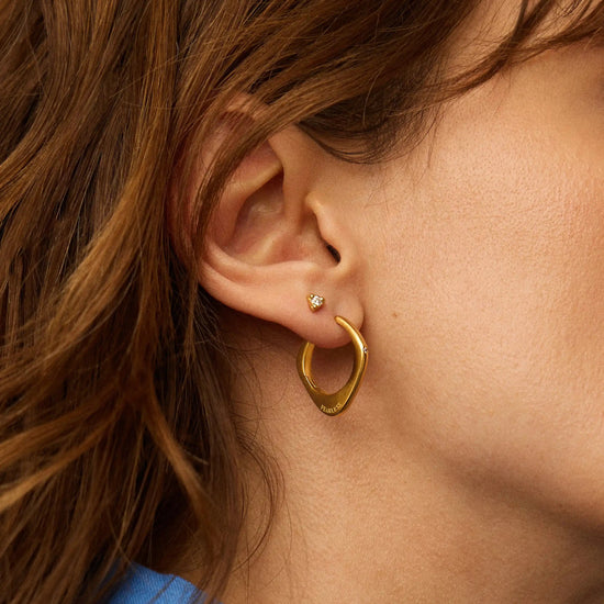 Harris Reed Fearless Medium Hoop Earrings | 18ct Gold Plated/Cubic Zirconia Earrings Missoma 