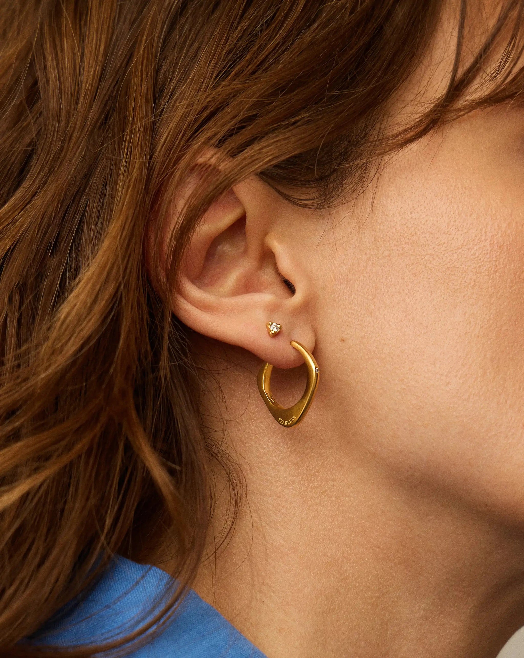 Harris Reed Fearless Medium Hoop Earrings | 18ct Gold Plated/Cubic Zirconia Earrings Missoma 