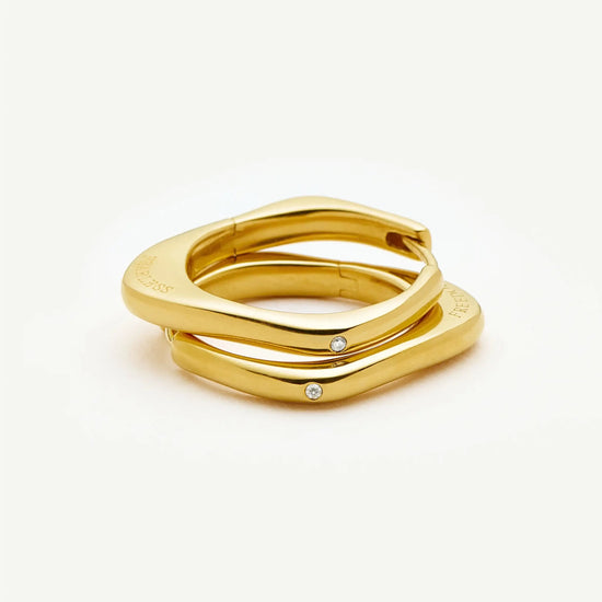 Harris Reed Fearless Medium Hoop Earrings | 18ct Gold Plated/Cubic Zirconia Earrings Missoma 